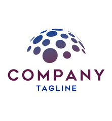 globe dots vector company logo design, professional logotype, business logo design layout