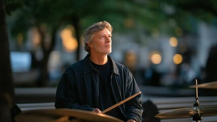 Riverside concert listener enjoying natural ambiance and music