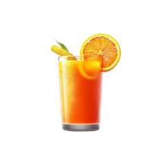 Refreshing Orange Cocktail in Tall Glass with Ice and Orange Slice Garnish