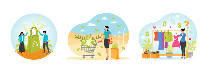 Fototapeta premium Eco Bags. Eco Friendly Consumer. Eco Friendly Fashion.