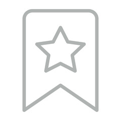 Bookmark Vector Line Grey Icon Design