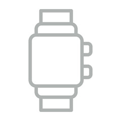 Smart Watch Vector Line Grey Icon Design