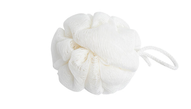 a white loofah isolated on transparent background