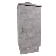 Gray utility storage cupboard isolated on transparent