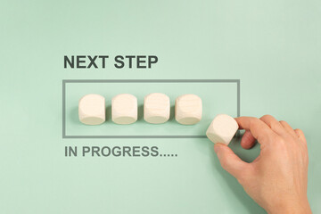 Next step in progress, having new goal and strategy, making plan for future, vision a target,...