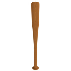Wooden baseball bat isolated on transparent