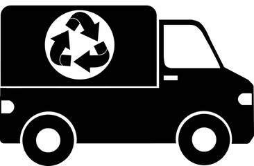 truck with recycle sign icon