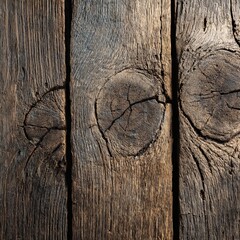 Fototapeta premium Close-up of weathered wooden planks, showcasing the textures and details of aged timber