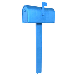 Blue mailbox isolated on transparent
