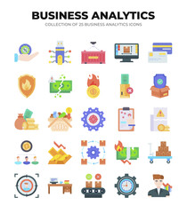 Collection of Business Analytics Icons. Data Analysis. Financial Reports. Marketing Insights