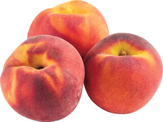 Fresh Yellow Peaches Isolated From Background