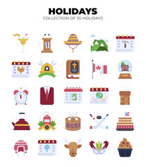 Collection of 25 Holidays. A vibrant exploration of global festivities and cultural celebrations