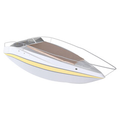 Speedboat isolated on transparent, 3d rendering
