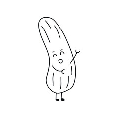 Kawaii character cartoon vegetables and fruits element stock.  