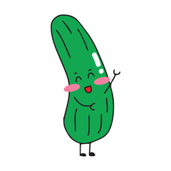 Kawaii character cartoon vegetables and fruits element stock.  