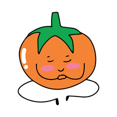 Kawaii character cartoon vegetables and fruits element stock.  