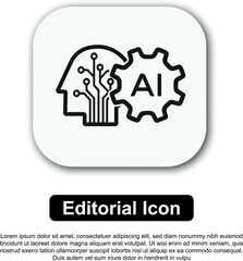 Illustration Vector Artificial Intelligence Icon Flat Design