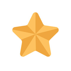 Christmas Tree Gold Star on isolated white background.Vector illustration cartoon flat style