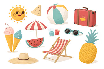 set of summer icons