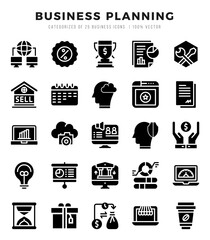 Business Planning Icon Pack 25 Vector Symbols for Web Design.