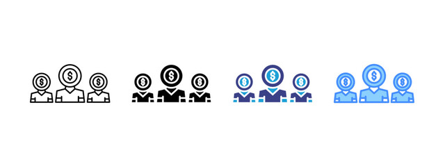 Investor Multipel Icon Set.