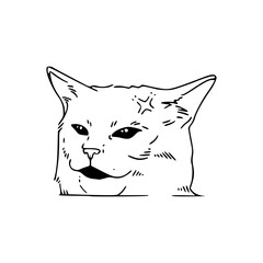 pop culture meme inspired cat vector