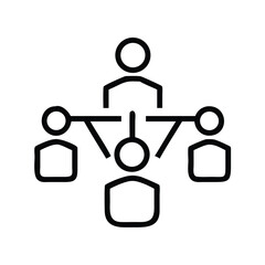 Minimal black and white icon depicting a user-centered data flow between charts and documents, ideal for dashboards, analytics tools, and project management systems