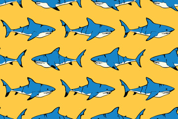 fish, vector, pattern, silhouette, bird, seamless, illustration, sea, animal, art, nature, design, wallpaper, icon, fly, water, shark, flying, symbol, texture, ocean, set, flight, decoration, sky