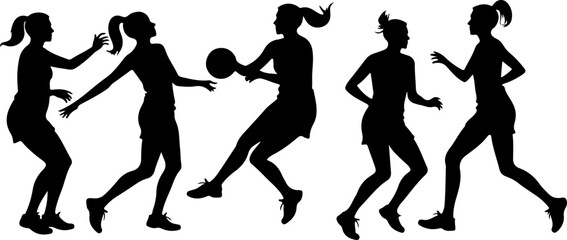  Female Netball Players vector