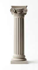 Obraz premium Beige Classical Column Fluted Shaft Intricate Capital