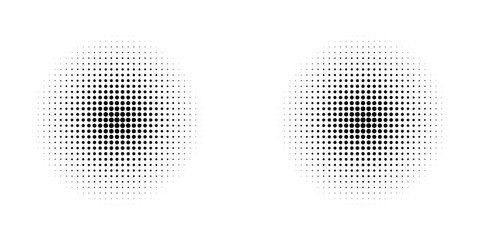 Halftone gradient. Dotted gradient, smooth dots spraying and halftones dot background seamless horizontal geometric pattern vector template set. unique dots modern circles