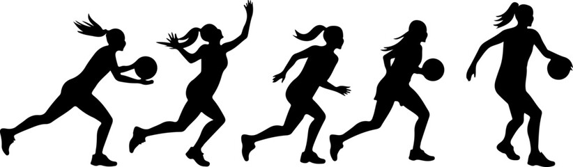  Female Netball Players vector