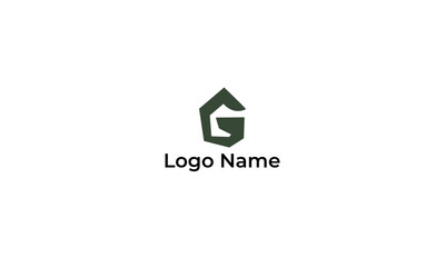 Obraz premium green house logo, g letter house logo, hand-drawn g letter logo