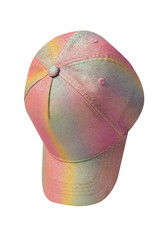 Colorful hat-cap isolated on white background. Mockup for logo placement or use in design.
