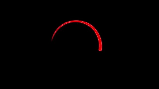 Red Loading Circle Spinner Animation with Transparent Background and Alpha Channel