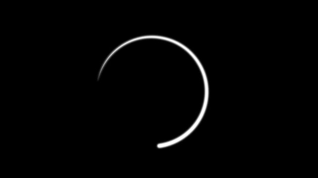 White Loading Circle Spinner Animation with Transparent Background and Alpha Channel