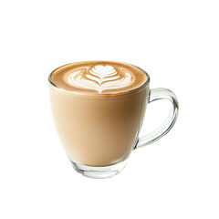 Obraz premium Latte Art in a Glass Mug - Delicious Coffee Drink