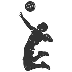 Fototapeta premium Dynamic Silhouette of a Volleyball Player in Motion Capturing Energy and Athletic Performance