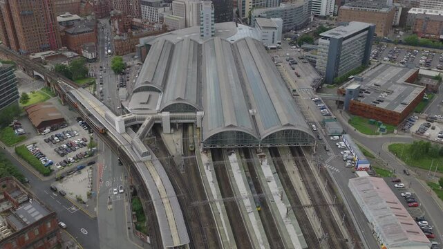 Aerial view of Manchester Piccadilly train station