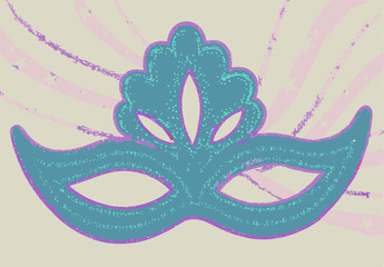 Teal Venetian Mask Design, Festive Party Mask