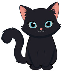 Cute black cats in Halloween