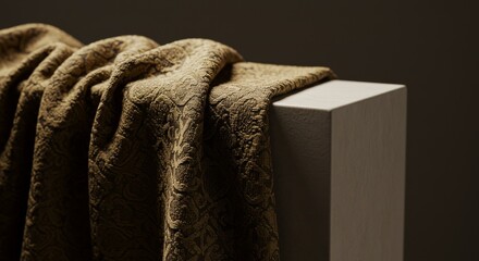  Jacquard dress sleeve over neutral podium
