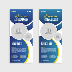 modern real estate roll up banner template design