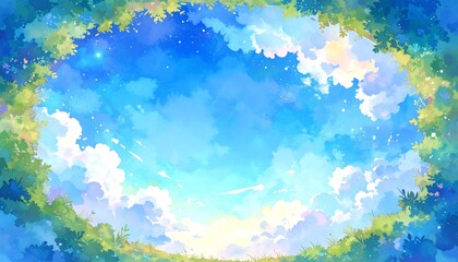 Fototapeta premium 爽やかな空の風景画