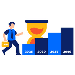 Dynamic business growth timeline focusing on future goals progress and success with clear planning and strategic vision