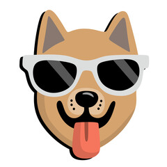 Dog with Sunglasses Summer Expression Illustration