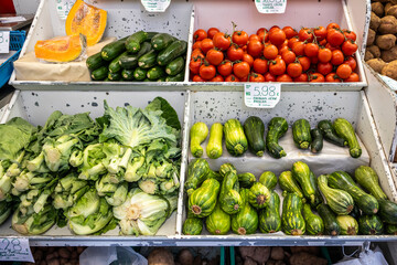 Vegetables for sale at the market in Funchal, Madeira, Portugal
