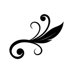 Obraz premium Single Flourish Swoosh Ornament Vector Illustration Design