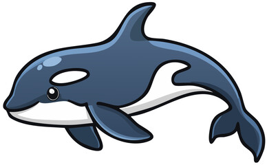 Fototapeta premium Cartoon Orca Whale - Cute Marine Animal Illustration 