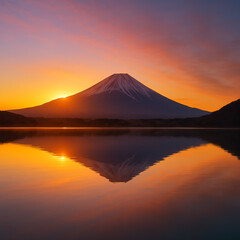 Fototapeta premium mount fuji at sunset